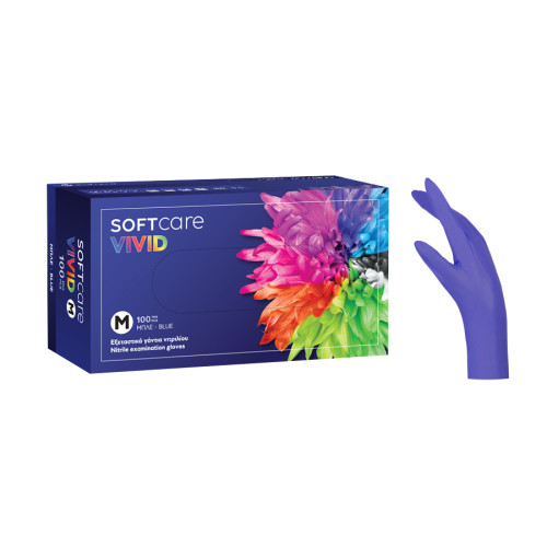 ΓΑΝΤΙΑ ΝΙΤΡΙΛΙΟΥ SOFT CARE VIVID ΜΠΛΕ 100 ΤΜΧ